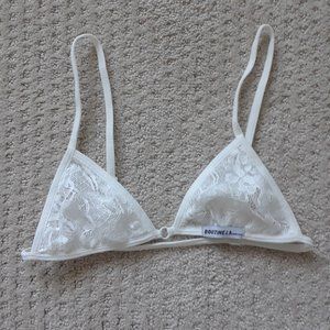 Boutine LA Venice White Minimal Lace Bralette - Small